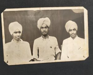 Dr Rajinder Singh, Harcharan Singh and Surjit Singh (from left to right - Classmates in Malwa Khalsa School, Ludhiana (1947-48))