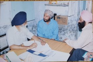Dr Rajinder Singh with Mr Onkar Singh, Psychologist at the drug de-addiction facility set up at Gurudwara Janamstan, Cheema