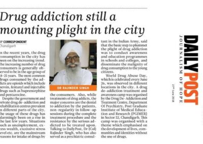 Drug addiction still a mounting plight in the city